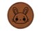 Charming Kawaii Chibi Rabbit Bunny Face Blushing Cheeks Round Iron-On Engraved Faux Leather Patch Applique - 2.5"